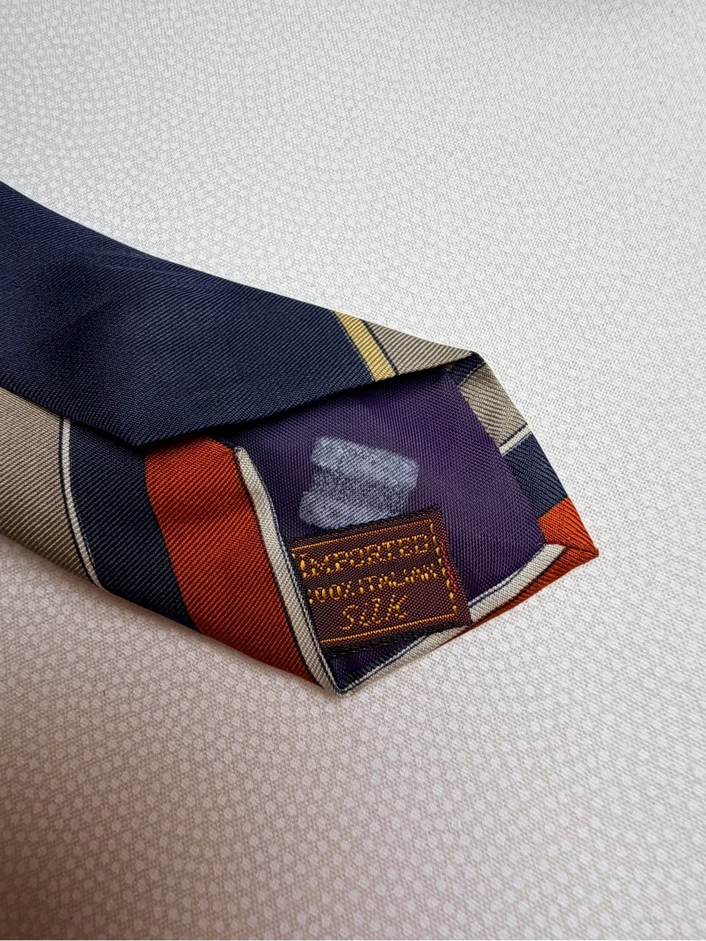 Vintage 1970’s Gino Pompeii 100% Silk Tie Novelty Man Reading Handmade In Italy